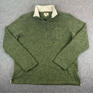 Woolrich Sweater 1/4 Zip Pullover Men's XL Forest Green Hiking Casual